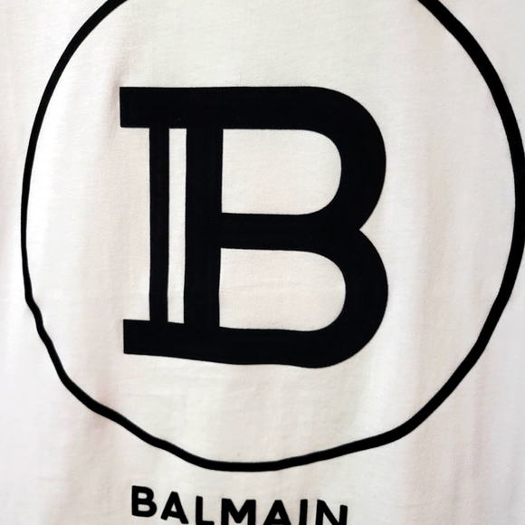 *SOLD*White Balmain Logo T-shirt - Picture 3 of 3